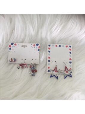 Ballet Group Inc 4th of July new patriotic earrings set of 4 NWT